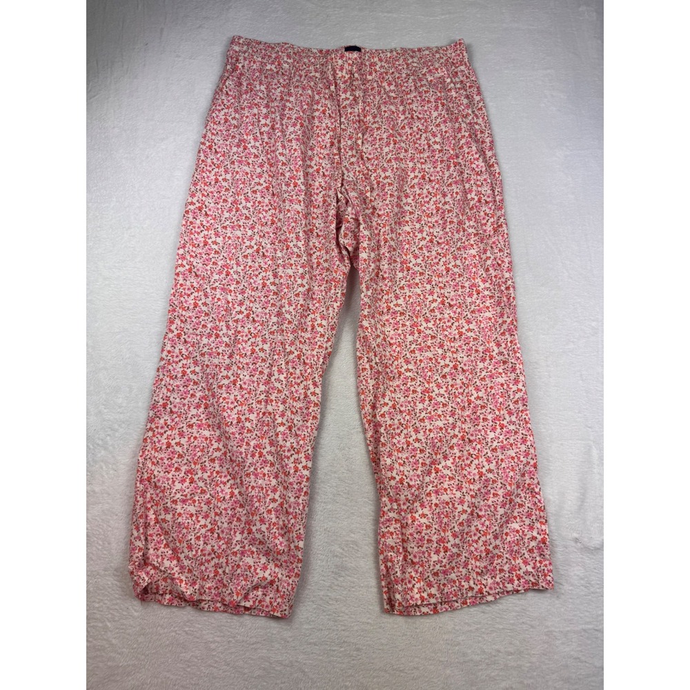 Gap Pajama Pants XL Pink Orange Floral Ditsy Cotton Lounge Sleep Bottoms